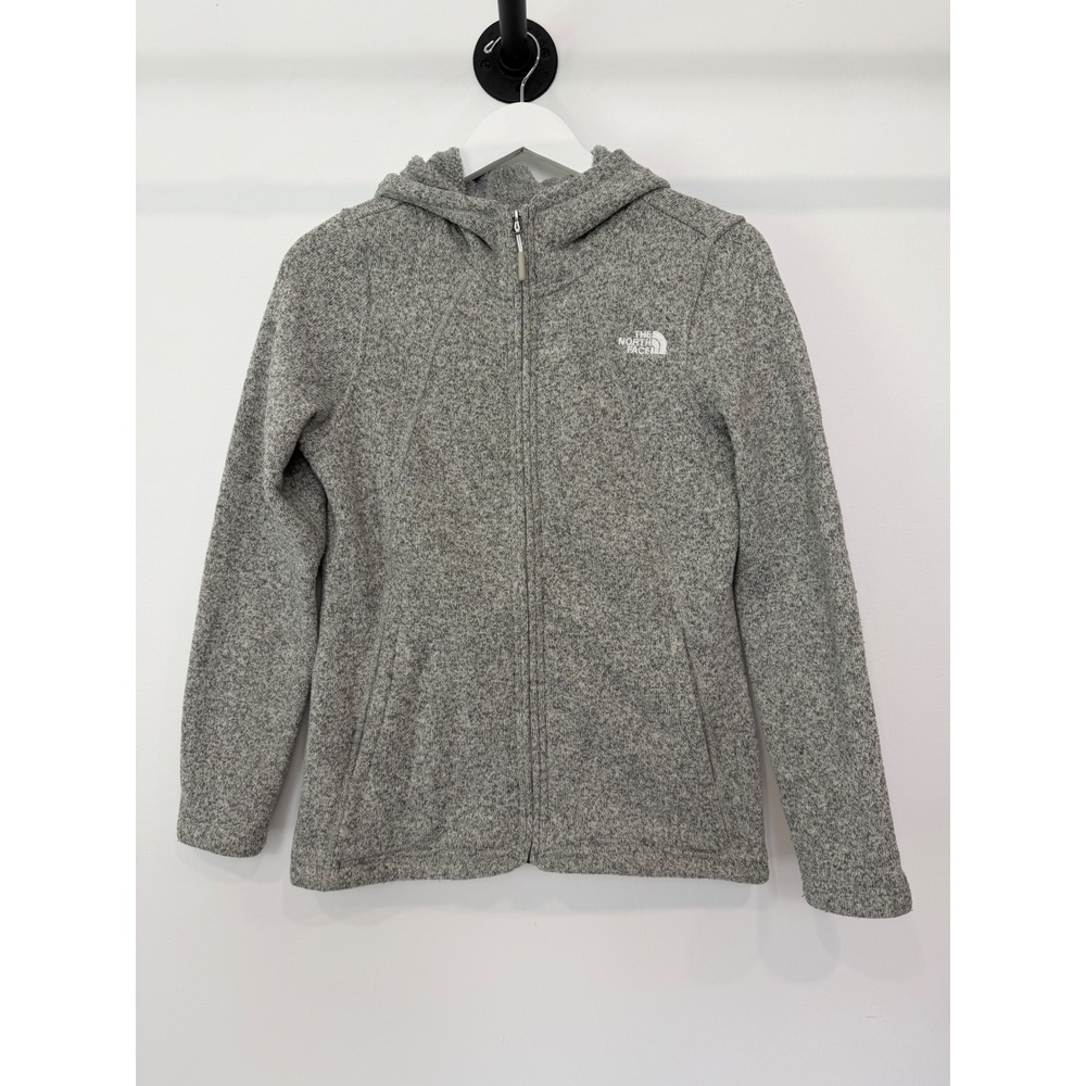 The North Face Womens Crescent Full Zip Hoodie Grey Heather Sweater Knit M
